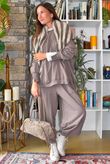 Stripe Boucle Slouch Knit Ecru & Earth